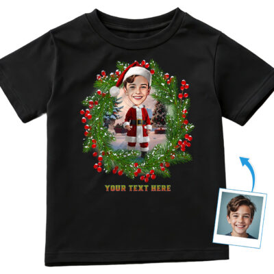 Custom Father Christmas T-Shirt for Boys – Stylish Custom X-Mas Shirt for Kids Boy's T-shirts www.customywear.com 2