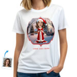 Custom Christmas T-Shirts – Santa Claus Design Tee for Her T-shirts for Women www.customywear.com 4
