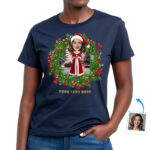 Personalized Father Christmas Tee for Women – Creative Christmas Shirt Design Ideas T-shirts for Women www.customywear.com 5