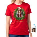 Personalized Father Christmas Tee for Women – Creative Christmas Shirt Design Ideas T-shirts for Women www.customywear.com 6
