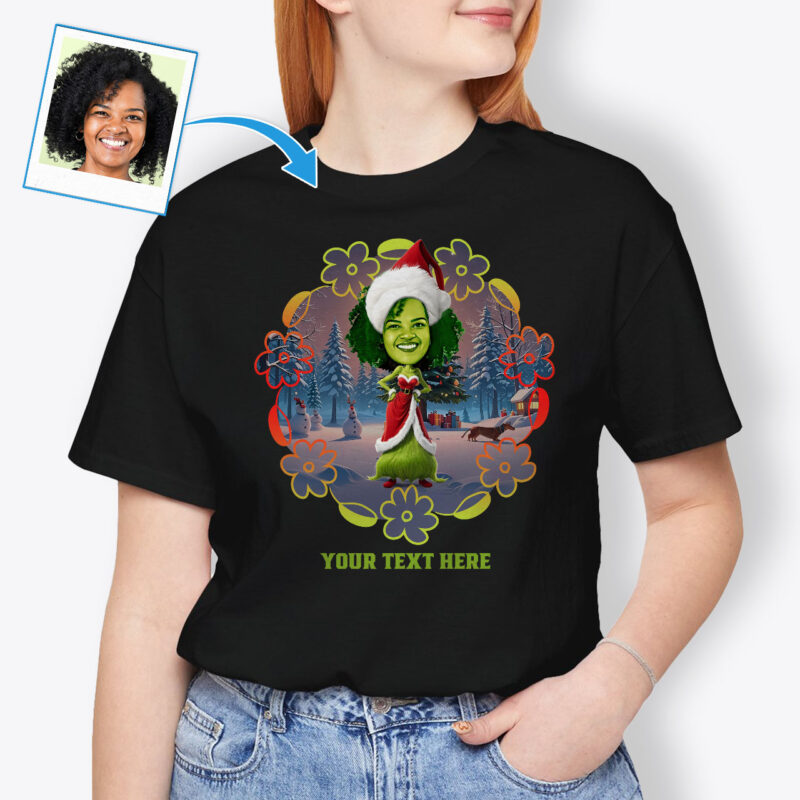 Individuelles Weihnachts-Grouch-T-Shirt für Frauen – Stilvolles Weihnachts-T-Shirt für Frauen Individuelle Geschenke - Ai Grinch www.customywear.com 3