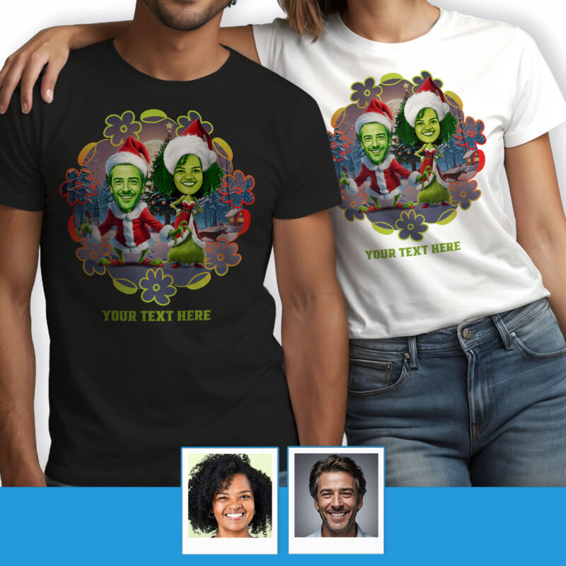Spersonalizowana koszulka Christmas Grouch dla pary – idealny prezent świąteczny dla pary Prezenty spersonalizowane - Ai Grinch www.customywear.com 3