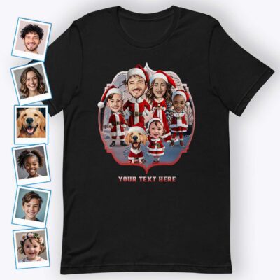 Tricouri de Crăciun – Tricou personalizat de Moș Crăciun pentru familie Customywear www.customywear.com Christmas Tees – Custom Santa Claus T-Shirt for Family Family www.customywear.com