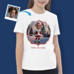 圣诞快乐衬衫 – 女孩定制圣诞老人T恤定制礼品 - 人工智能圣诞老人 www.customywear.com 5