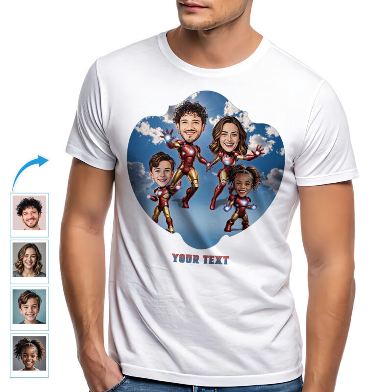 Transforme suas fotos de família em camisetas personalizadas de super-heróis Presentes Personalizados - Ironman www.customywear.com 10