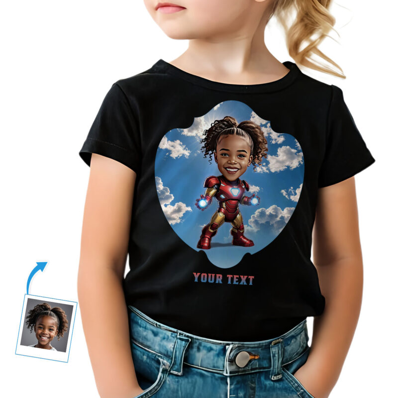 Camiseta de superhéroe personalizada para tu niña pequeña: Iron Avenger Hero Regalos personalizados - Ironman www.customywear.com 16