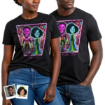 Personalisiertes Neon-LED-Schild-T-Shirt für Paare – Individuelle Foto-Leuchtkunst, einzigartiges Geschenk für Hochzeiten, Geburtstage und Feiertage Paar Www.customywear.com 28