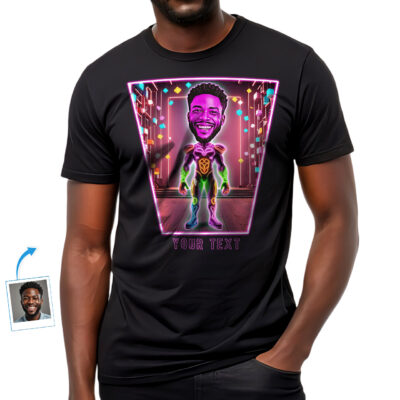 Camiseta personalizada con letrero LED de neón: foto personalizada que brilla en la oscuridad, regalo único para hombres, cumpleaños, Navidad y bodas. Regalos personalizados - Neon Led www.customywear.com