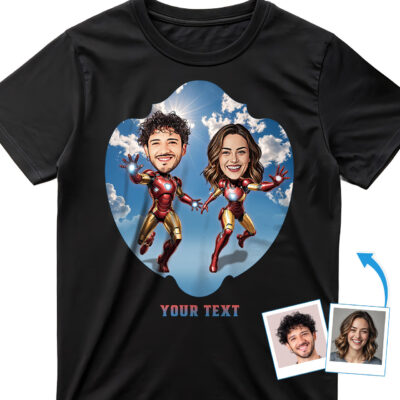 Transform Your Moments with Custom Metal Suit Hero T-Shirts T-shirts for Couple www.customywear.com 2