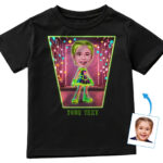 Camiseta personalizada con letrero LED de neón para niñas: camiseta personalizada con foto de personaje, regalo único para cumpleaños y festividades. Regalos personalizados - Neón Led www.customywear.com 29