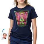 Camiseta personalizada con letrero LED de neón para niñas: camiseta personalizada con foto de personaje, regalo único para cumpleaños y festividades. Regalos personalizados - Neón Led www.customywear.com 31