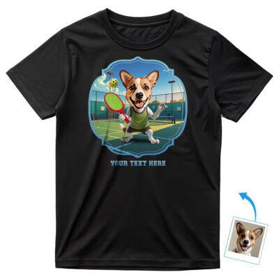 Personalized Pet Pickleball T-Shirt – Custom Pet Photo Player Character Design Pet www.customywear.com