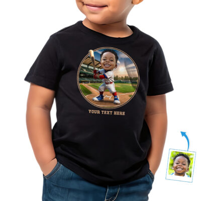 Personalized Baseball T-Shirt for Toddler Boys – Custom Photo Baseball Player Tee Toddler Boy T-shirts www.customywear.com