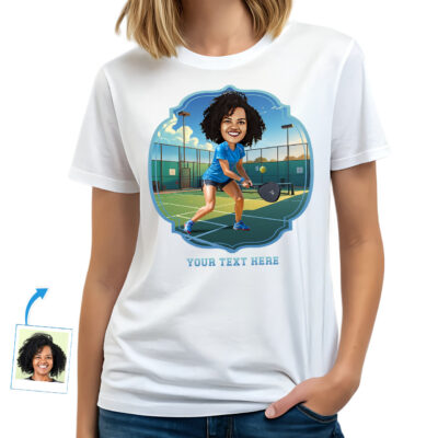 Custom Pickleball Player T-Shirt for Women – Personalized Photo Character Design Customywear www.customywear.com Custom Pickleball Player T-Shirt for Women – Personalized Photo Character Design T-shirts for Women www.customywear.com