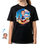 Custom French-Themed T-Shirt for Kids – Personalized Photo Character Tee Custom Gifts – French Culture www.customywear.com 28