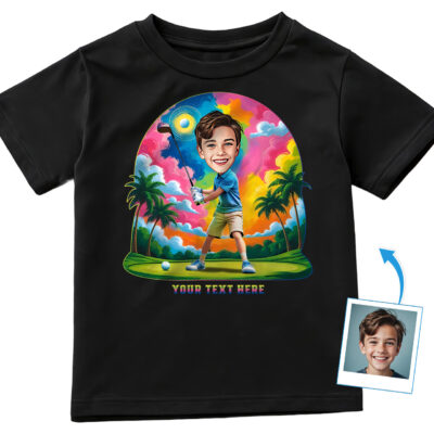 Custom Youth Golf T-Shirt – Personalized Golf Player Design from Photo Boy's T-shirts www.customywear.com 2
