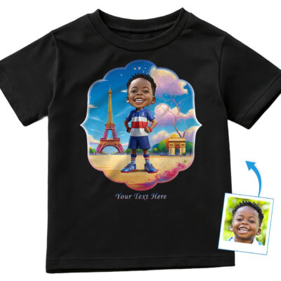 Custom French-Themed T-Shirt for Boys – Personalized Photo Character Tee Boy's T-shirts www.customywear.com 2