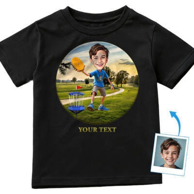 Personalized Disc Golf T-Shirt for Boys – Custom Youth Disc Golf Player Shirt Boy's T-shirts www.customywear.com 2