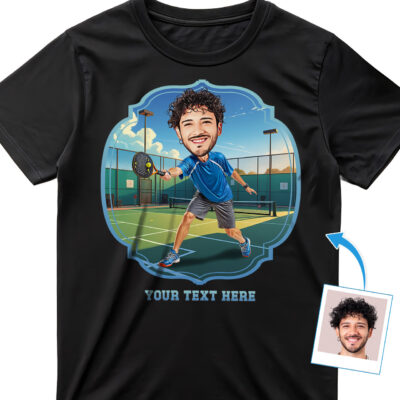 Custom Pickleball Player T-Shirt for Men – Personalized Photo Character Design T-shirts For Men www.customywear.com 2