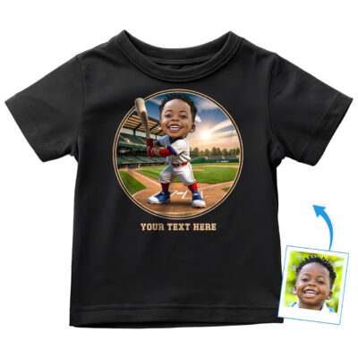 Personalized Baseball T-Shirt for Toddler Boys – Custom Photo Baseball Player Tee Toddler Boy T-shirts www.customywear.com 2