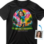 T-shirt de golf personnalisé pour femme – Art photo personnalisé, T-shirt de sport en coton 100% Cadeaux personnalisés – Ai Golf www.customywear.com 29