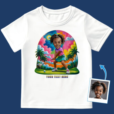 Custom Girls’ Golf T-Shirt – Personalized Golf Player Design from Photo Girl's T-shirts www.customywear.com 2