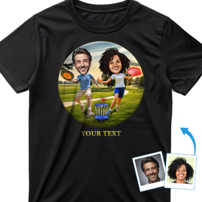 Personalized Disc Golf Couple T-Shirt – Custom Matching Disc Golf Player Shirts T-shirts for Couple www.customywear.com 2