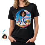 Kohandatud prantsuse-teemaline naiste T-särk – isikupärastatud fototegelase T-särk Kohandatud kingitused – Prantsuse kultuur www.customywear.com 30