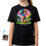 Aangepast golf-T-shirt voor meisjes - Gepersonaliseerd golfspelerontwerp op basis van foto Gepersonaliseerde geschenken – Ai Golf www.customywear.com 30