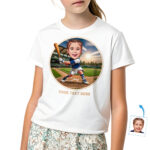 Custom Youth Baseball T-Shirt for Girls – Personalized Baseball Player Tee with Photo Custom Gifts - Ai Baseball www.customywear.com 30