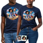 Individuelles Paar-T-Shirt mit französischem Thema – Personalisiertes Foto-Charakter-T-Shirt Paar Www.customywear.com 31
