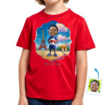 Custom French-Themed T-Shirt for Boys – Personalized Photo Character Tee Boy's T-shirts www.customywear.com 32