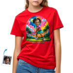 Aangepast golf-T-shirt voor meisjes - Gepersonaliseerd golfspelerontwerp op basis van foto Gepersonaliseerde geschenken – Ai Golf www.customywear.com 32
