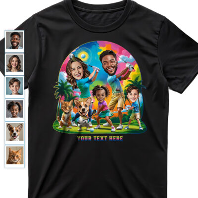 Custom Golf T-Shirt – Personalized Golf Player Design from Your Photo Family www.customywear.com 2