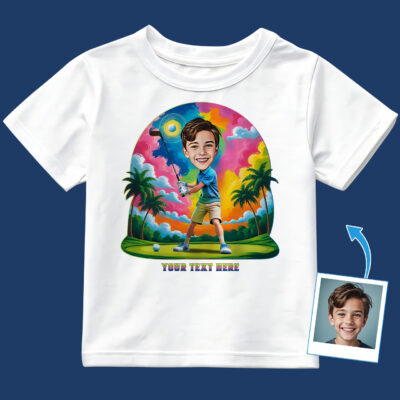 Custom Toddler Boys’ Golf T-Shirt – Personalized Golf Player Design from Photo Toddler Boy T-shirts www.customywear.com 2