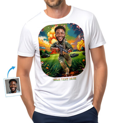 Custom Military Photo T-Shirt for Men – Personalized Gift for Soldiers & Veterans, Unique Army-Themed Artwork Tee T-shirts For Men www.customywear.com