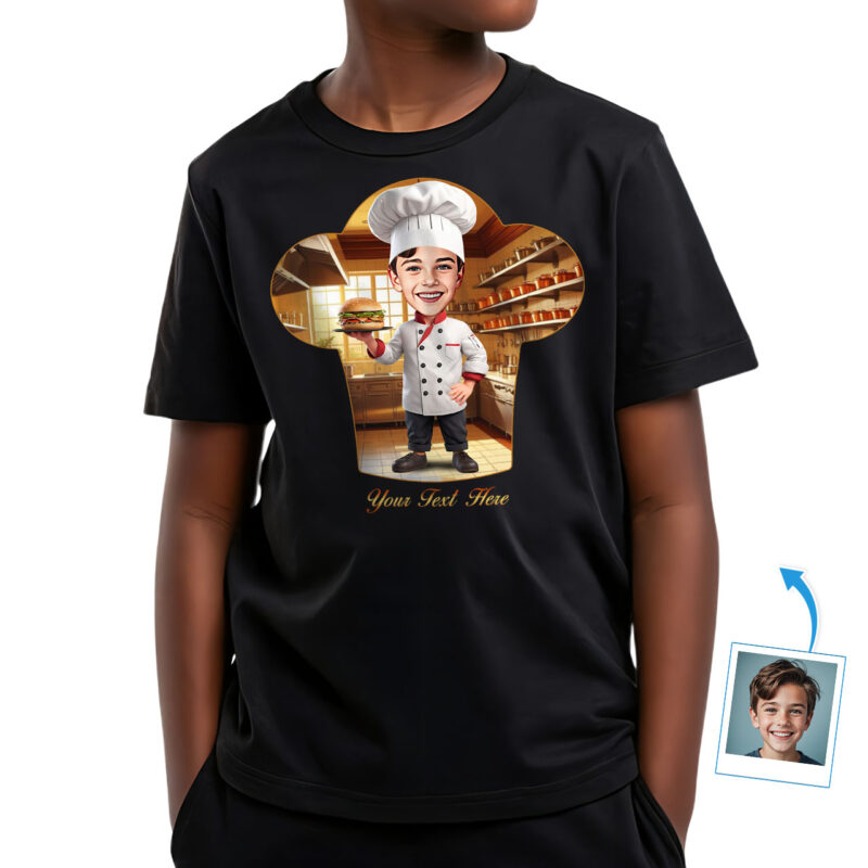 Custom Cooking Chef T-Shirt for Boys – Personalized Gift for Young Chefs, Future Grill Masters, Pastry Artists & Culinary Students Boy's T-shirts www.customywear.com 27