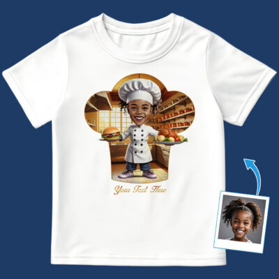Personalized Girls’ Chef T-Shirt – Custom Cooking Shirt for Young Bakers, Future Head Chefs, BBQ Stars & Culinary Enthusiasts Girl's T-shirts www.customywear.com 2