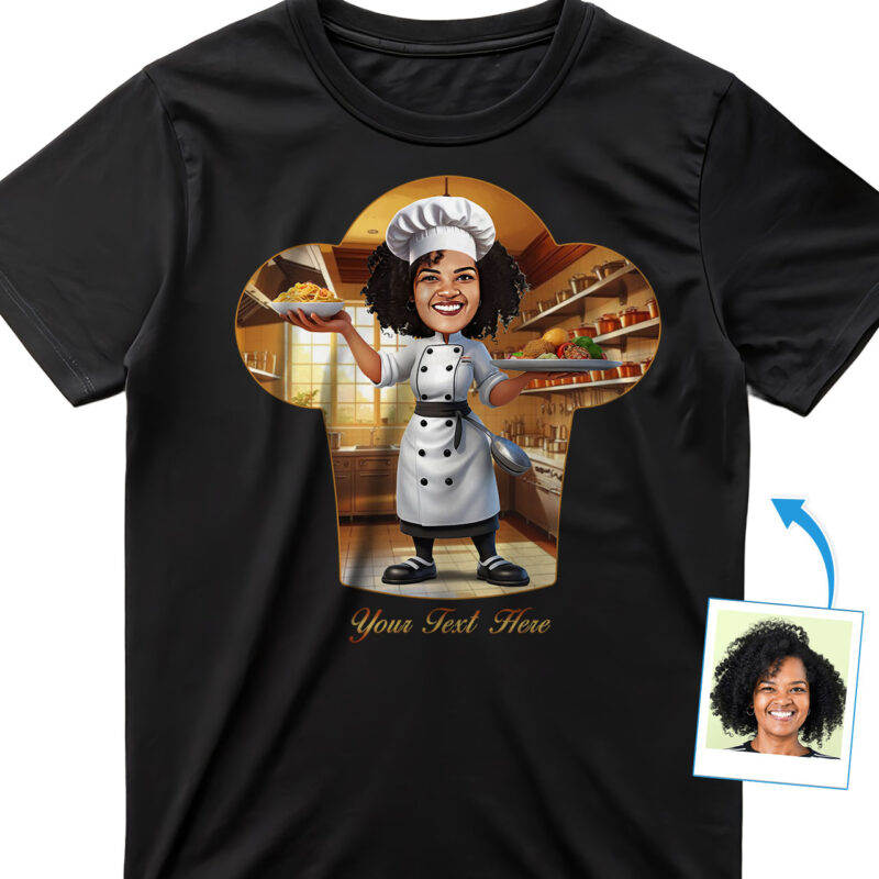 Camiseta de chef personalizada para mujer: regalo personalizado para chefs de restaurantes, maestros de la barbacoa, estudiantes de cocina y amantes de la cocina.