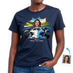 Camiseta feminina personalizada para piloto de corrida – presente fotográfico personalizado para fãs de corrida, amantes de carros e entusiastas de velocidade Presentes personalizados – Carro de corrida de Fórmula 1 www.customywear.com 31