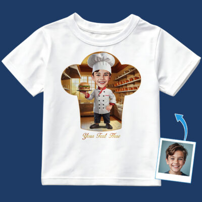 Custom Chef T-Shirt for Toddler Boys – Personalized Photo Gift for Little Future Chefs, Grill Masters, Pastry Experts & More Toddler Boy T-shirts www.customywear.com 2