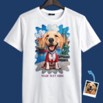 Custom Pet Danish Costume T‑Shirt – Personalized Photo of Your Pet in Danish Flag Dress with Cultural Background Pet www.customywear.com 20