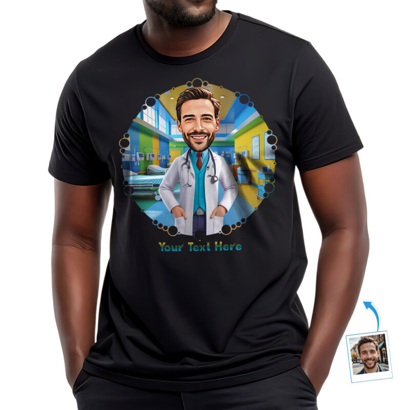 Unique Custom Doctor T‑Shirts for Men – Personalized Photo‑to‑Art 100% Cotton Gift for Doctors, Nurses & Medical Students T-shirts For Men www.customywear.com