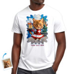 Custom Pet Danish Costume T‑Shirt – Personalized Photo of Your Pet in Danish Flag Dress with Cultural Background Pet www.customywear.com 21