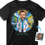 Unique Custom Doctor T‑Shirts for Men – Personalized Photo‑to‑Art 100% Cotton Gift for Doctors, Nurses & Medical Students T-shirts For Men www.customywear.com 3