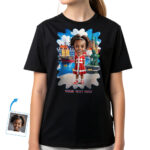 Girl’s Custom Danish Flag T‑Shirt – Personalized Photo Portrait in Danish Flag Dress | Kid’s Cultural Keepsake Gift Custom Gifts - Denmark Culture www.customywear.com 38