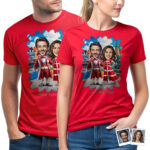 Custom Denmark Themed T‑Shirts for Couples – Matching Photo Art in Danish Flag Attire & Vibrant Heritage Design, Soft 100% Cotton & DTG Print Couple www.customywear.com 40
