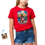 Custom Pet Danish Costume T‑Shirt – Personalized Photo of Your Pet in Danish Flag Dress with Cultural Background Pet www.customywear.com 24