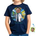 Custom Doctor Inspiration T-Shirt for Boys  Kids Aspiring Doctors – Cotton DTG Personalized Photo Gift Boy's T-shirts www.customywear.com 5