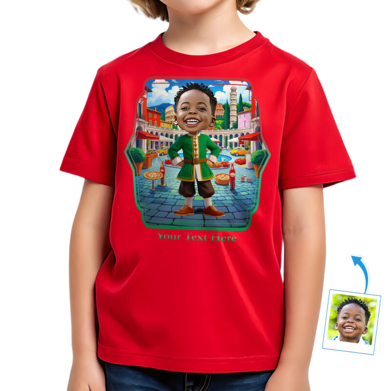 Custom Italian Flag T-Shirt for Boys – Personalized Photo Tee with Italian Flag Design, Ideal Gift for Young Italian Culture Enthusiastscustomywear (5)